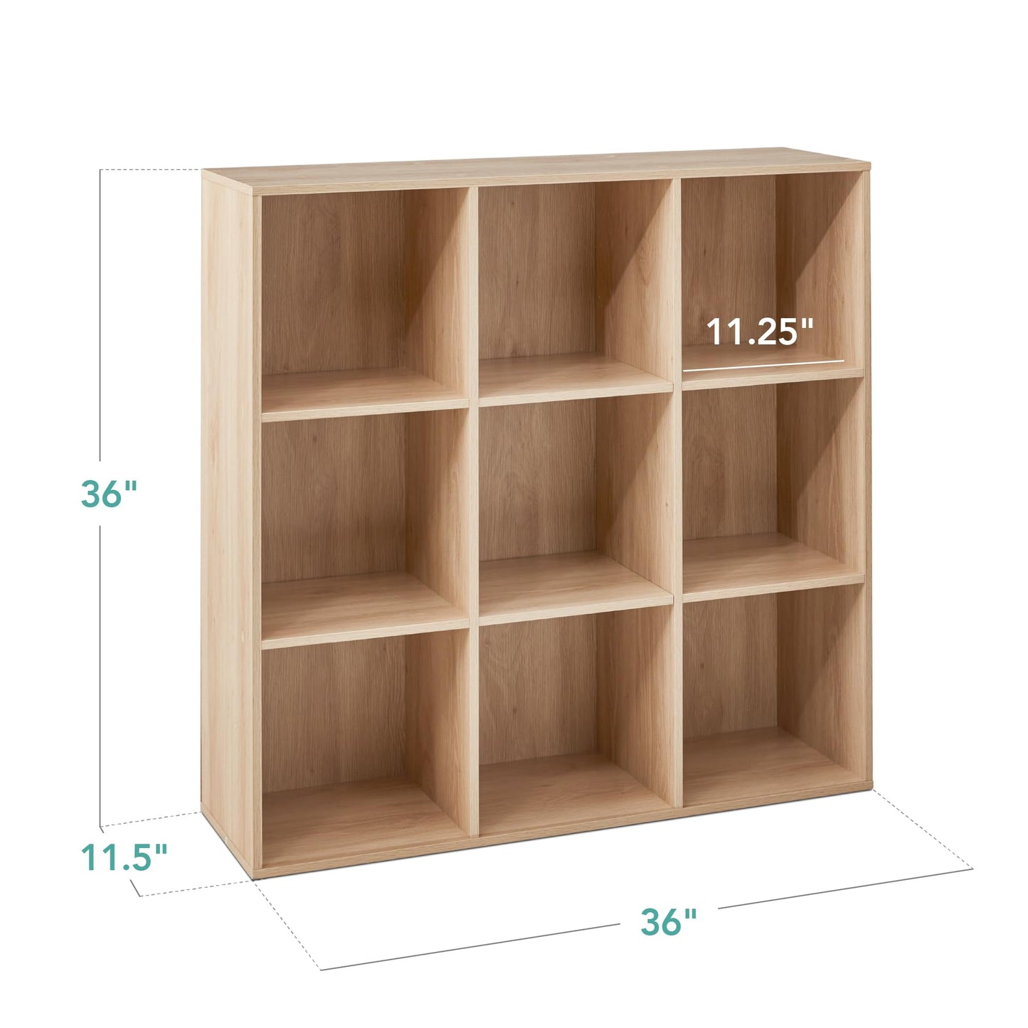 Best Choice Products 9-Cube Storage Organizer, 11in Shelf Opening, Bookcase, Display Shelf, Customizable w/ 3 Removable Back Panels - Light Oak