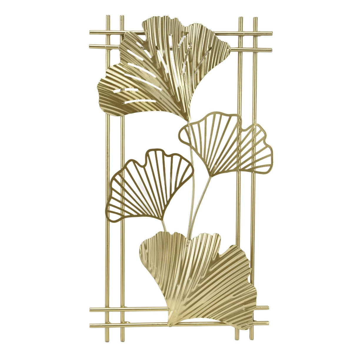 Omabeta Gold Metal Wall Decor, Aristocratic Luxurious Golden Leaf Wall Sculpture Assembly Free Elegant for Hotel