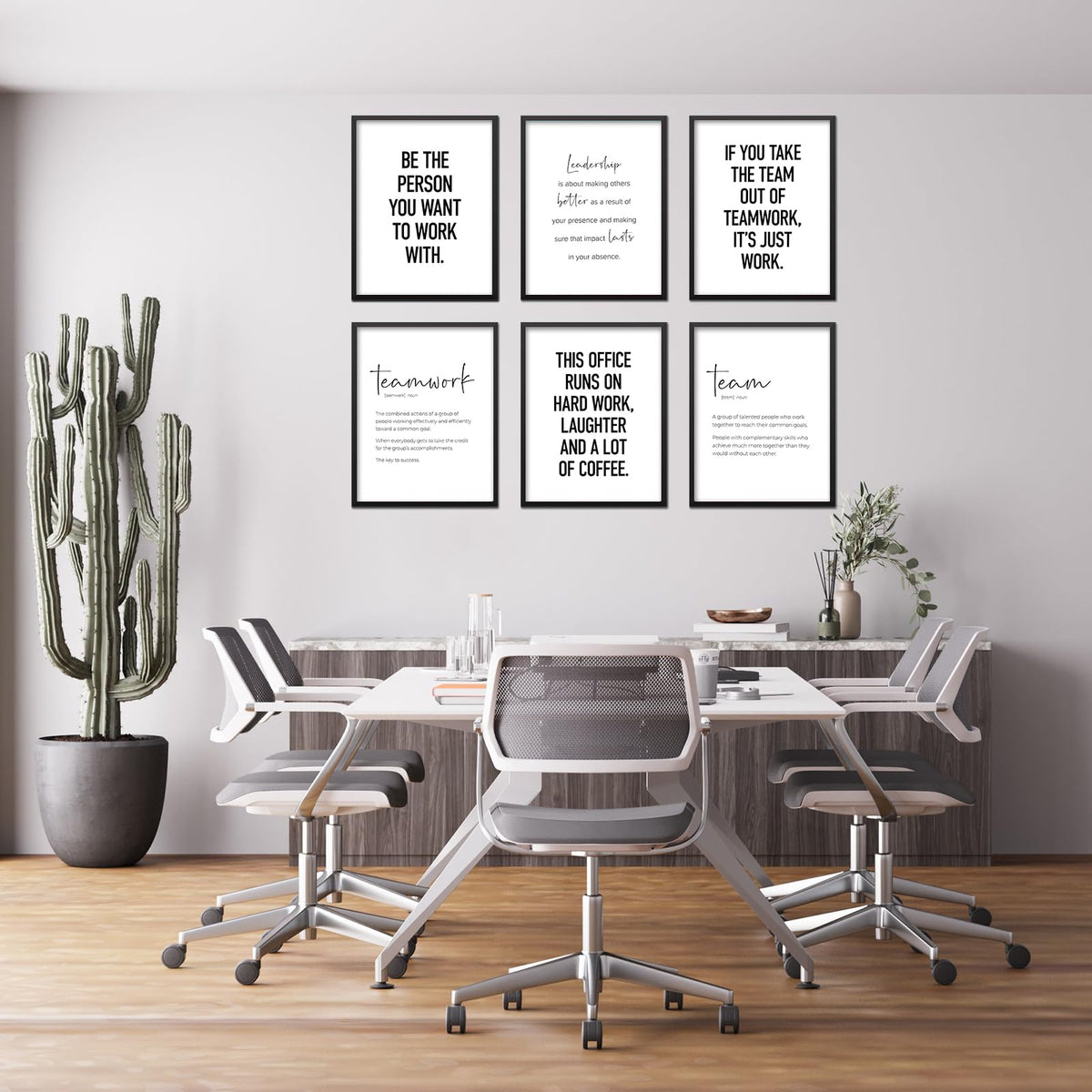 Modern Office Wall Art Motivational Posters Set of 6 Office Decor for Women Funny Team Posters Teamwork Inspirational Wall Art Positive Modern Decor Poster Canvas Print Unframed