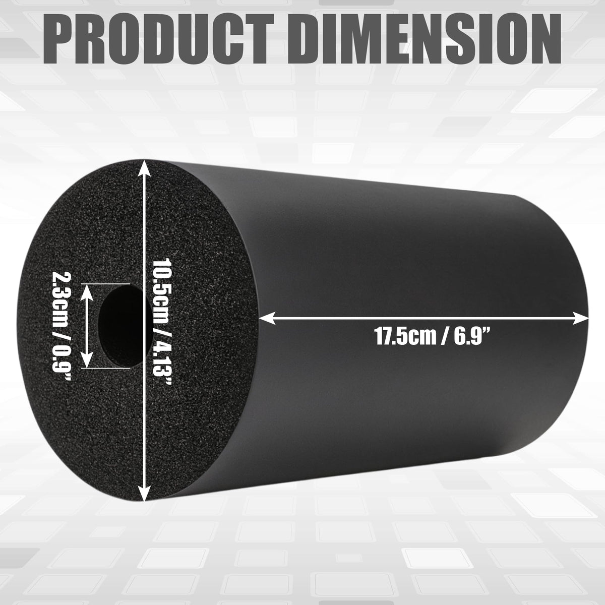 2Pcs Leg Extension Pad Replacement 7 Inch Foot Foam Roller for Weight Bench, PEC Deck, PU High Density Sponge Cover for Home Gym Workout Legs Training Accessories Used for Inversion Table Sit Ups Tube