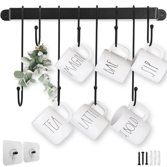 AJART Coffee Bar Decor Mug Holder: 17" Coffee Cup Rack for Home Kitchen Office Dining Room Cafe Bar