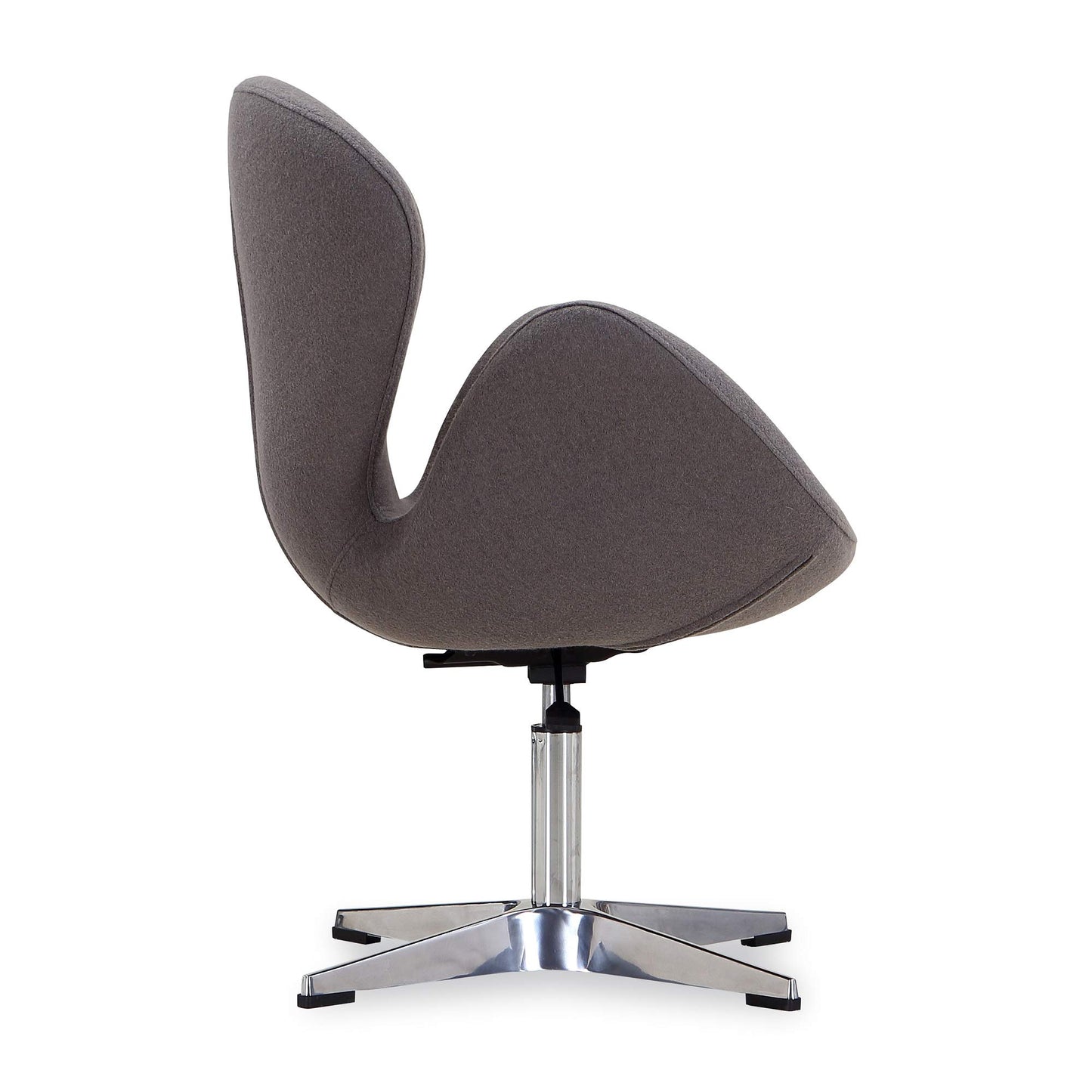 Manhattan Comfort Raspberry Adjustable Swivel Accent Chair with 360° Turn, Polished Chrome Base, Modern Retro Design, Versatile Seat Ideal for Any Room, Set of 2, Grey