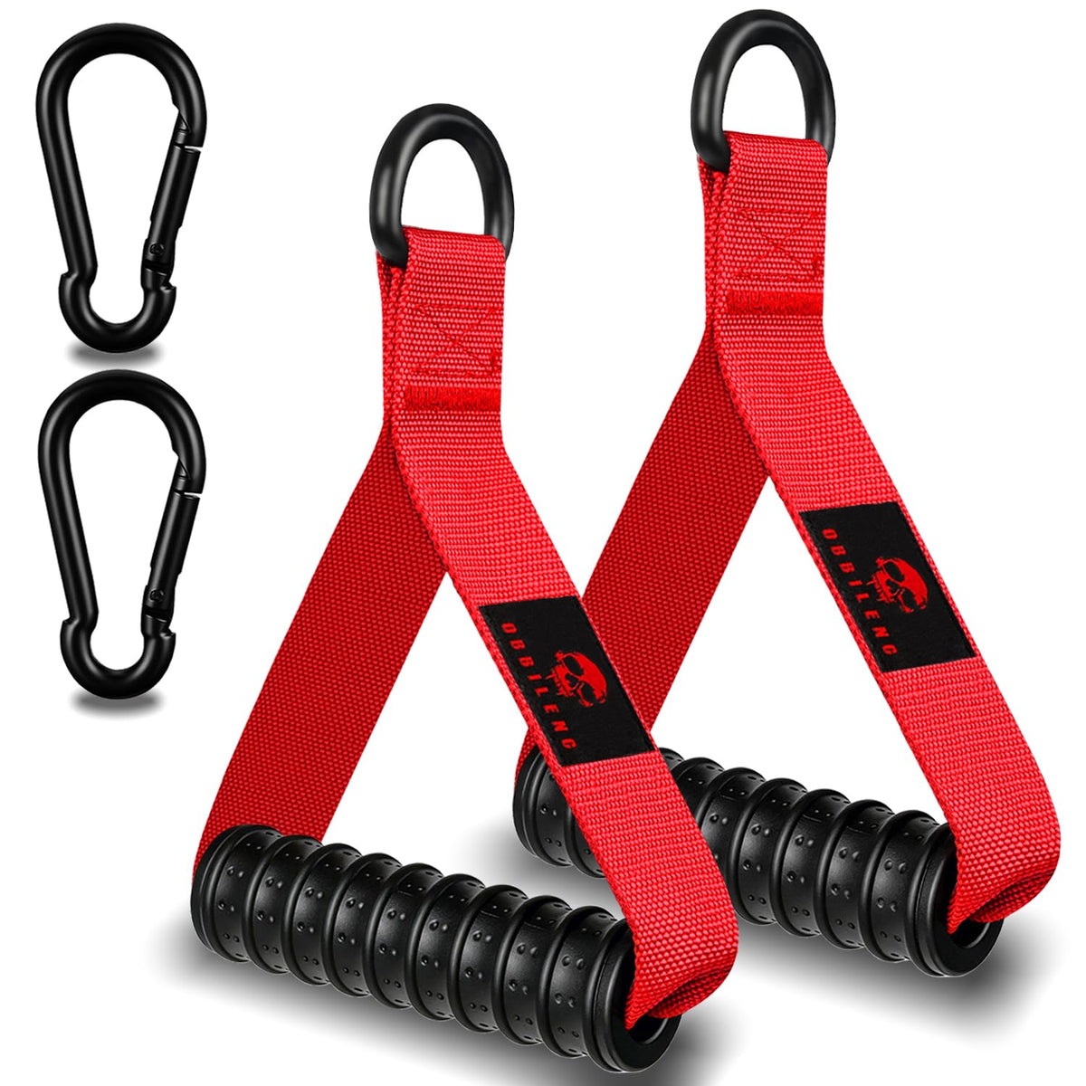 Obbilenc Heavy Duty Gym Workout Handles - Strong, Non-Slip & Comfortable Rubber Exercise Grip Attachments, Replacement Fitness Equipment Accessorys for Cable Machine, LAT Pulldown and Resistance Band