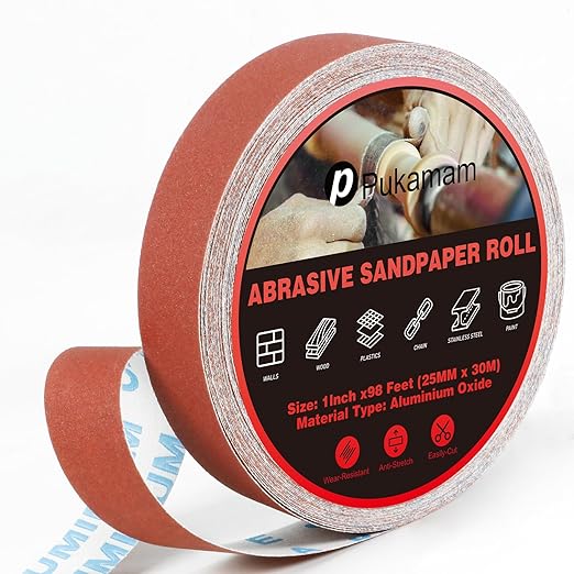 Emery Cloth Roll, 320 Grit Sandpaper Roll, Wet and Dry Emory Cloths
