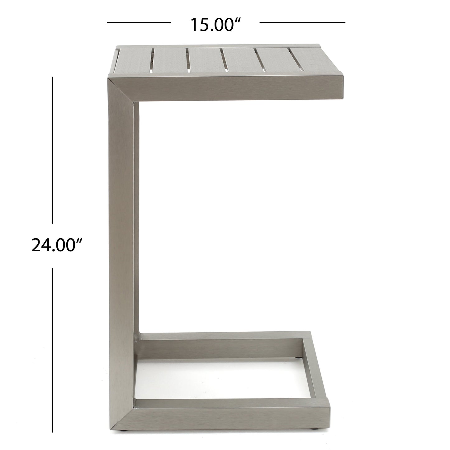 Christopher Knight Home Cape Coral Aluminum C-Shaped End Table, Silver