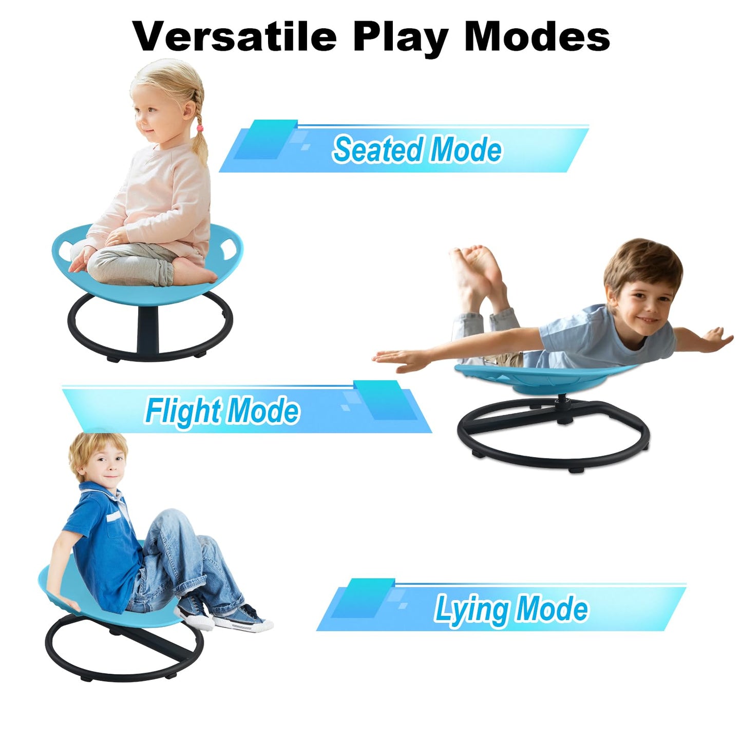 Casuenia Spinning Chair for Autistic Kids, Sensory Swivel Chair with Safety Handles, 330LBS Weight Capacity, Spinning Toy for Kids Autism & ADHD Age 3+, Sensory Product for Body Balance