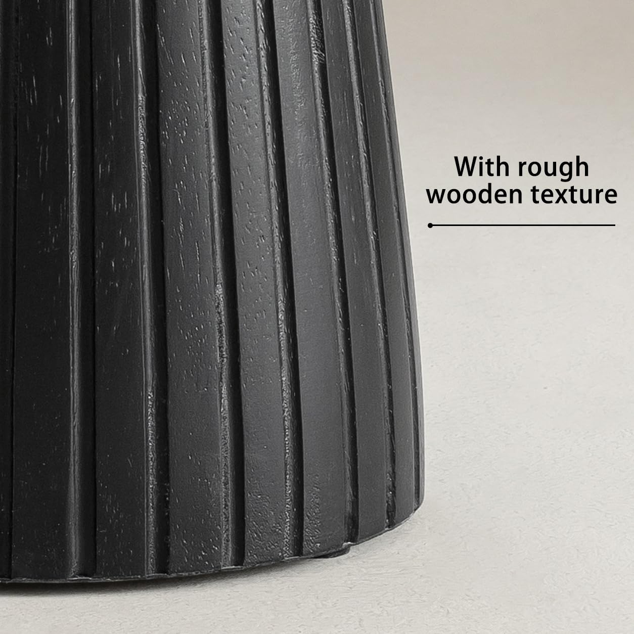 Black Pedestal Side Table 14.56'' Dia, Modern Accent End Table, Fluted Base Design, Minimalist Drink Table for Small Space Living Room, Bedroom