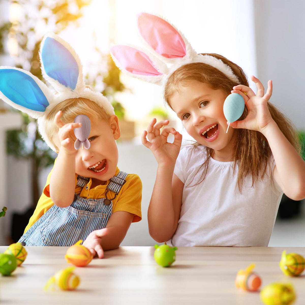 Fieldspark Easter Bunny Candles Yellow Set, 2.5'' x 4.5'' Flower & Fruit Scented Candles, Cute Rabbit Shaped Easter Gifts for Kids, Home Decor, Spring Celebration, 2 Pcs