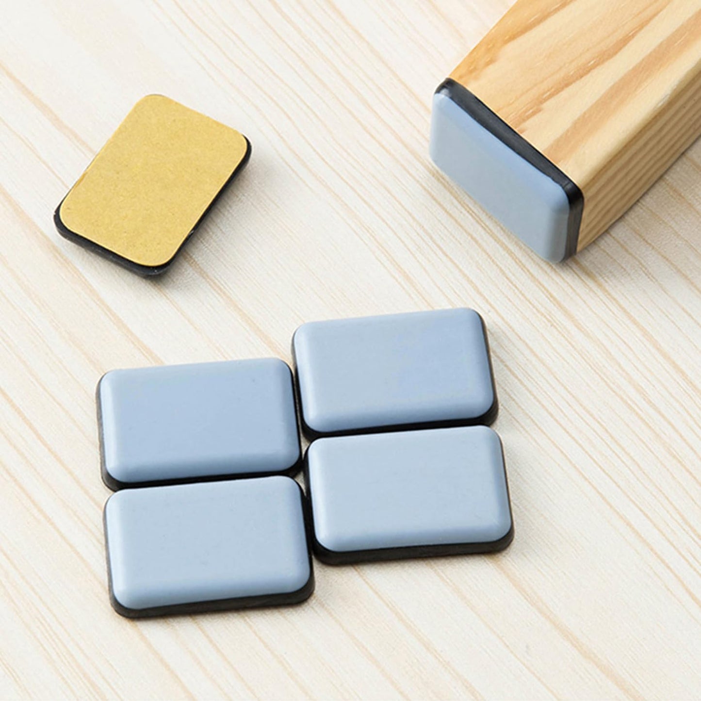 OYWOBET 12 Pcs 0.94×1.38Inch Rectangle Self-Stick Furniture Sliders, Small Furniture Chair Sliders for Wood Floors, Ceramic, Carpet Gliders (Square 24 * 35mm)