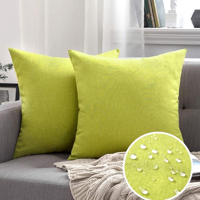MIULEE Pack of 2 Decorative Outdoor Solid Waterproof Throw Pillow Covers Spring