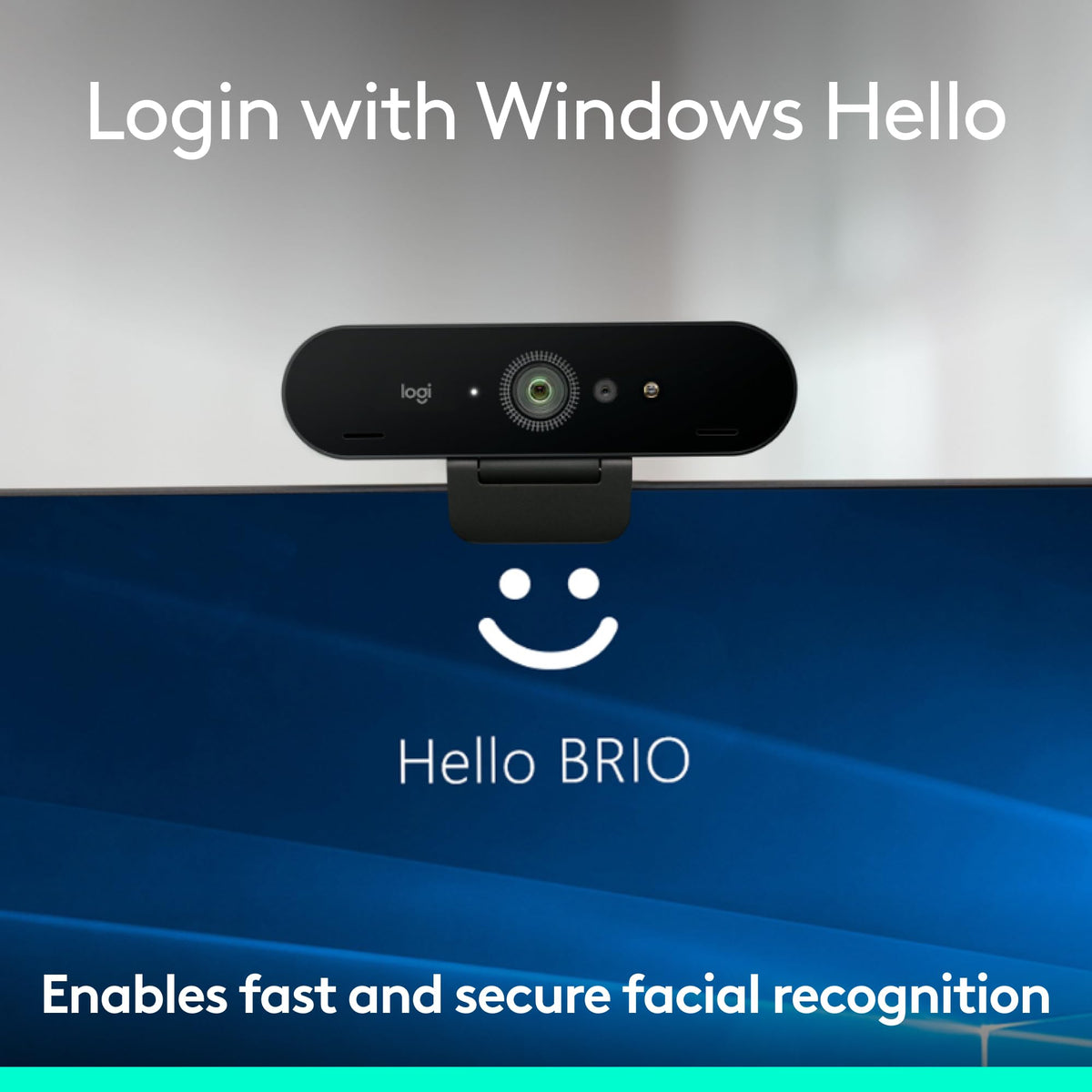 Logitech Brio 4K Webcam, Video Calling, Noise-Cancelling mic, HD Auto Light Correction, Wide Field of View, Windows Hello Works with Microsoft Teams, Zoom, Google Meet, PC/Mac/Laptop/MacBook/Tablet