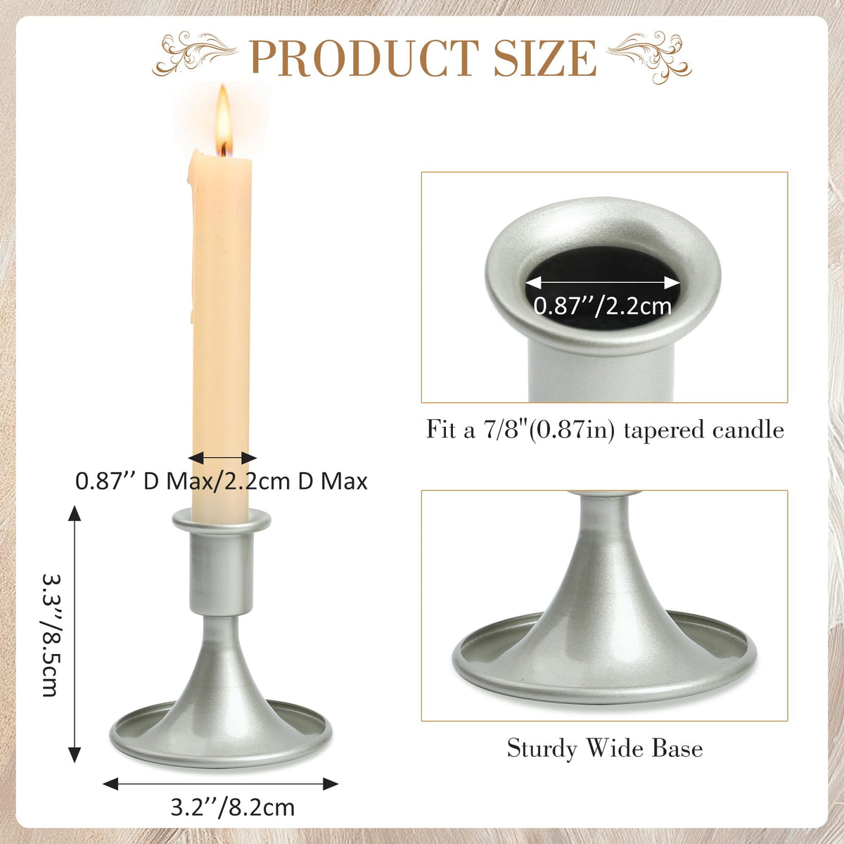 Unity Candle Holder - Unity Candle Holders for Weddings, Metal Unity Candlestick Holder Set of 3, Decorative Unity Candle Stand for Wedding Ceremony Table Centerpiece Decoration Gift (Silver)