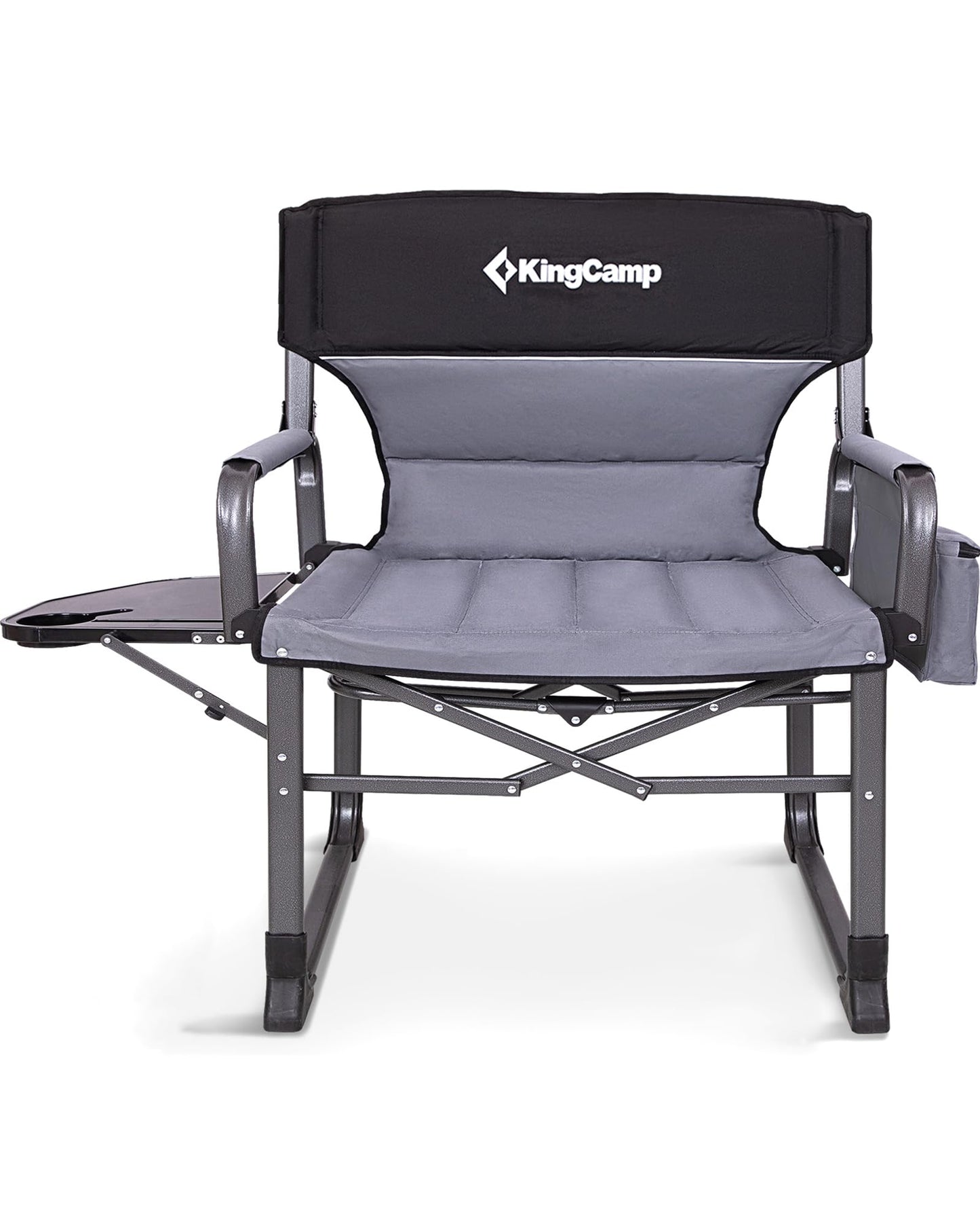 KingCamp XXL Heavy Duty Camping Directors Chair 550lbs Capacity, Extra Wide Oversized Camp Chairs with Side Table & Cooler Bag, Compact Padded Folding Chair for Big and Tall Outdoor Sports Picnic Lawn