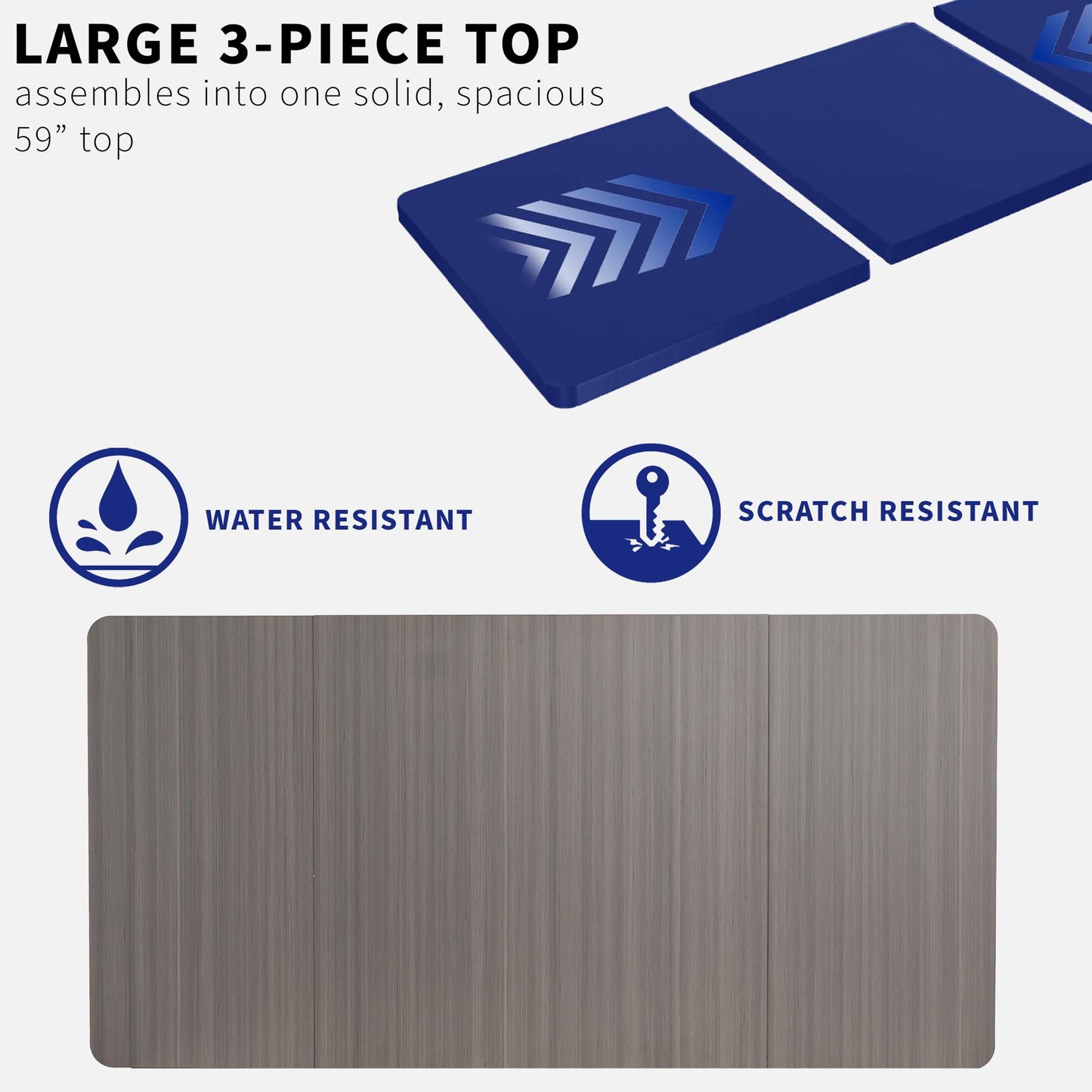 VIVO Universal 60 x 30 inch Table Top for Standard and Sit to Stand Height Adjustable Home and Office Desk Frames, Dark Gray Desktop, DESK-TOP60-30G