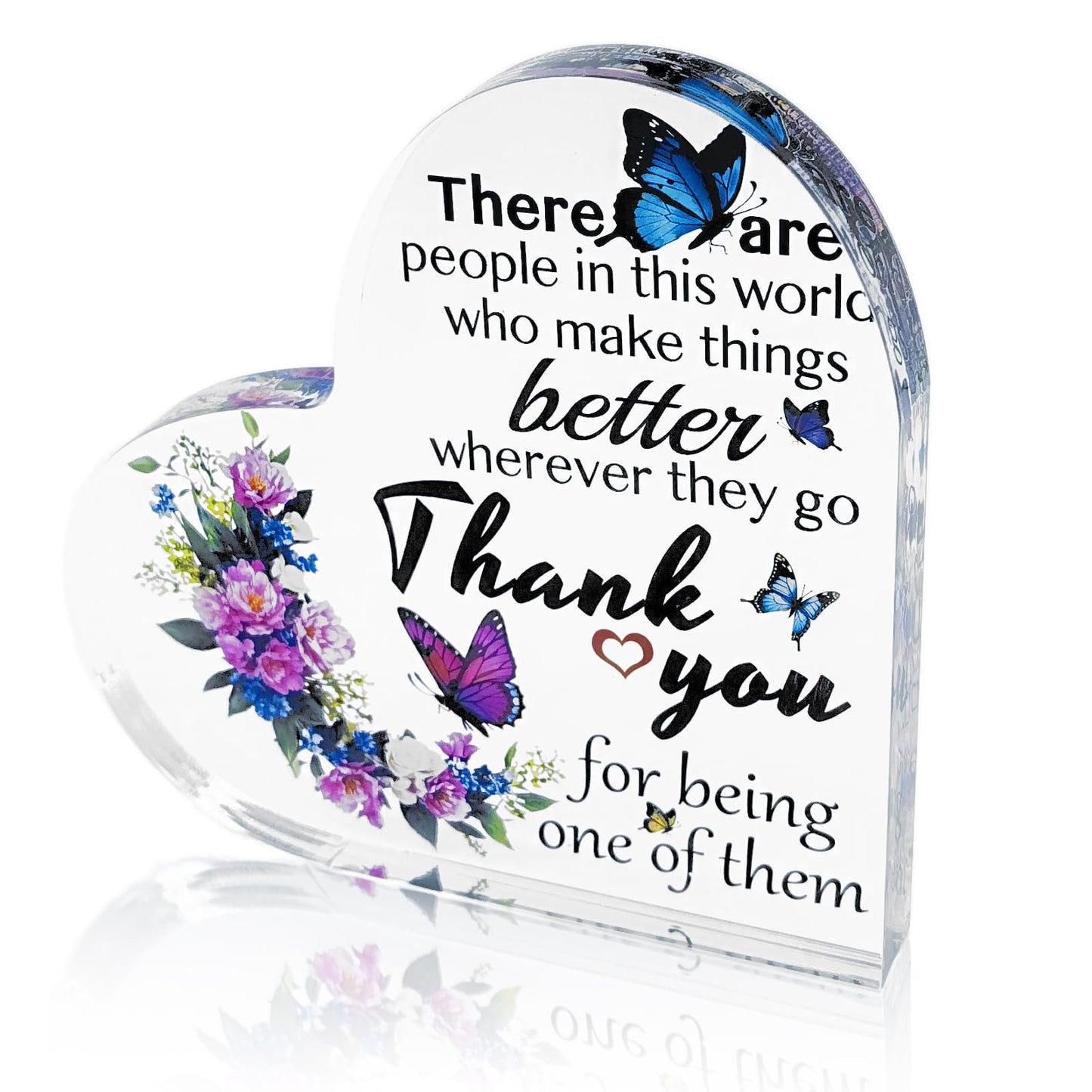 Ewong Thank You Gifts for Women, Acrylic Heart Keepsake for Female, Appreciation Friend Teacher Coworker Manager Superior Boss Volunteer Nurse Doctor Director Gifts Ideas (Thank you 1)
