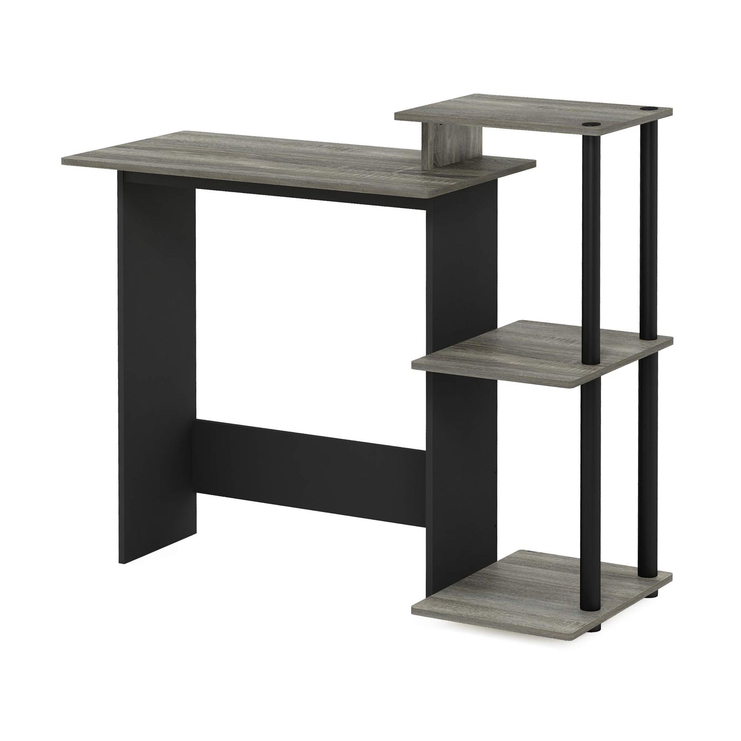 Furinno EFFICIENT Desk, 28.6" Wide Gaming Desk with 3 Open Side Shelves, Laptop Notebook Computer Desk, Office Desk for Home Office, Study Room, Dorm, Bedroom, French Oak