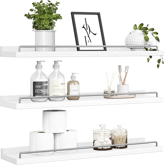 RYOFOBETTO 32 inches Long Floating Shelves, Bathroom Decor Shelves Over Toilet