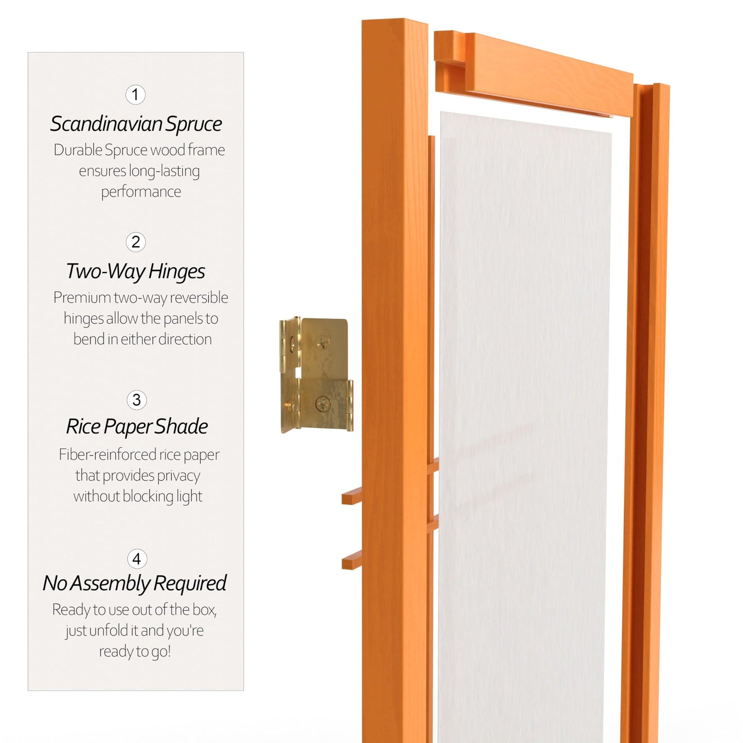 2 ft. Short Desktop Double Cross Shoji Screen - Honey - 4 Panels