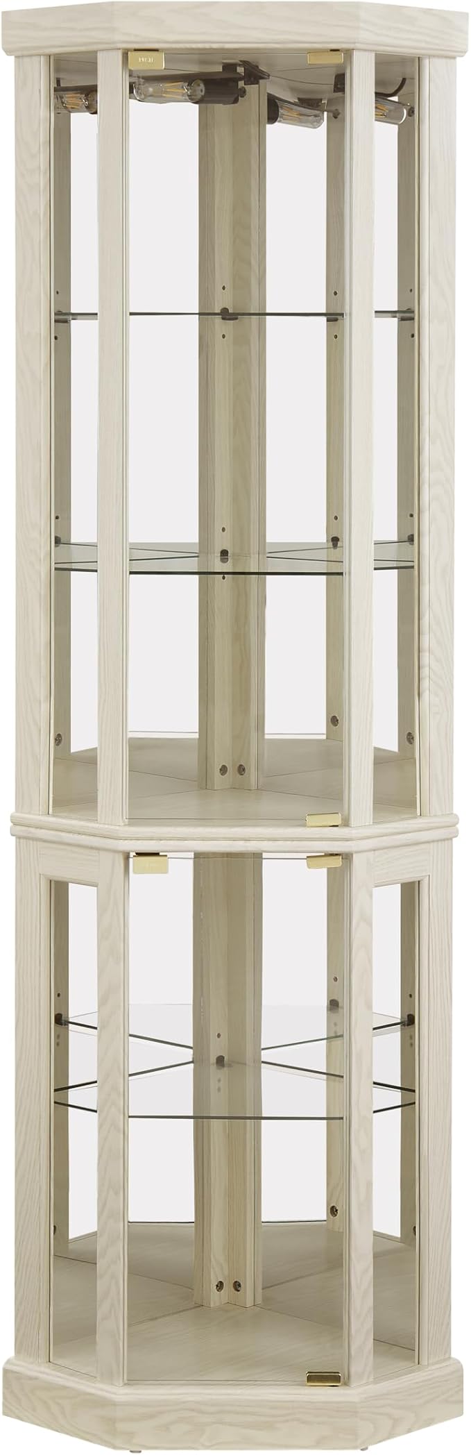 Corner Curio Cabinet, 150lbs Heavy Duty Glass Display Cabinet