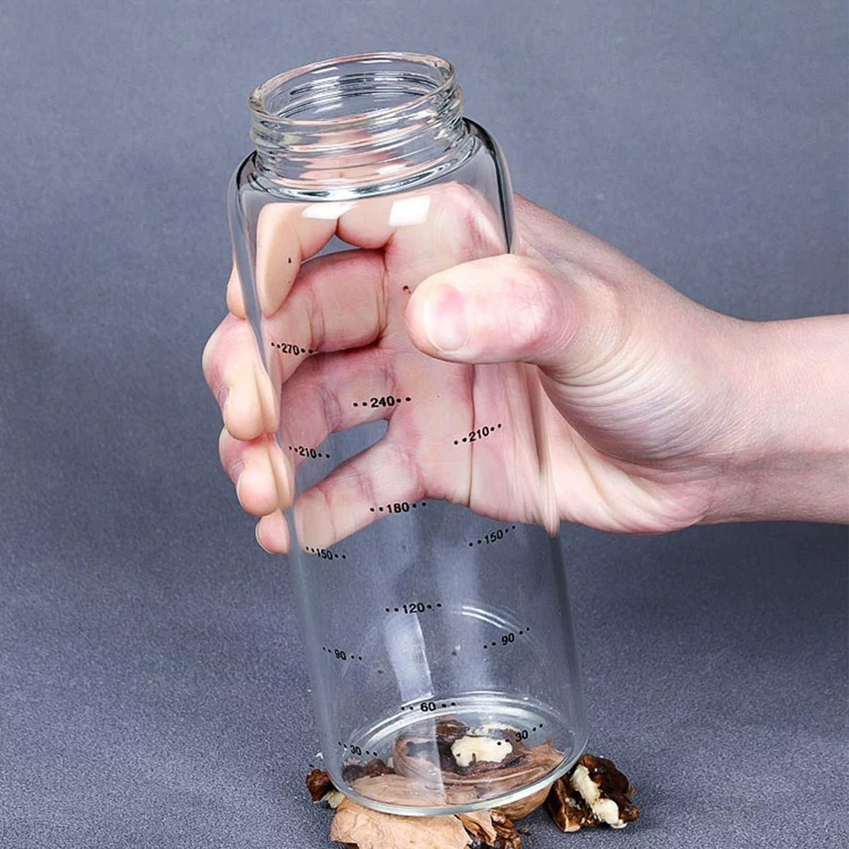2-Piece 4-Neck Glass Seasoning Shakers - Moisture Resistant (300ml/10oz)