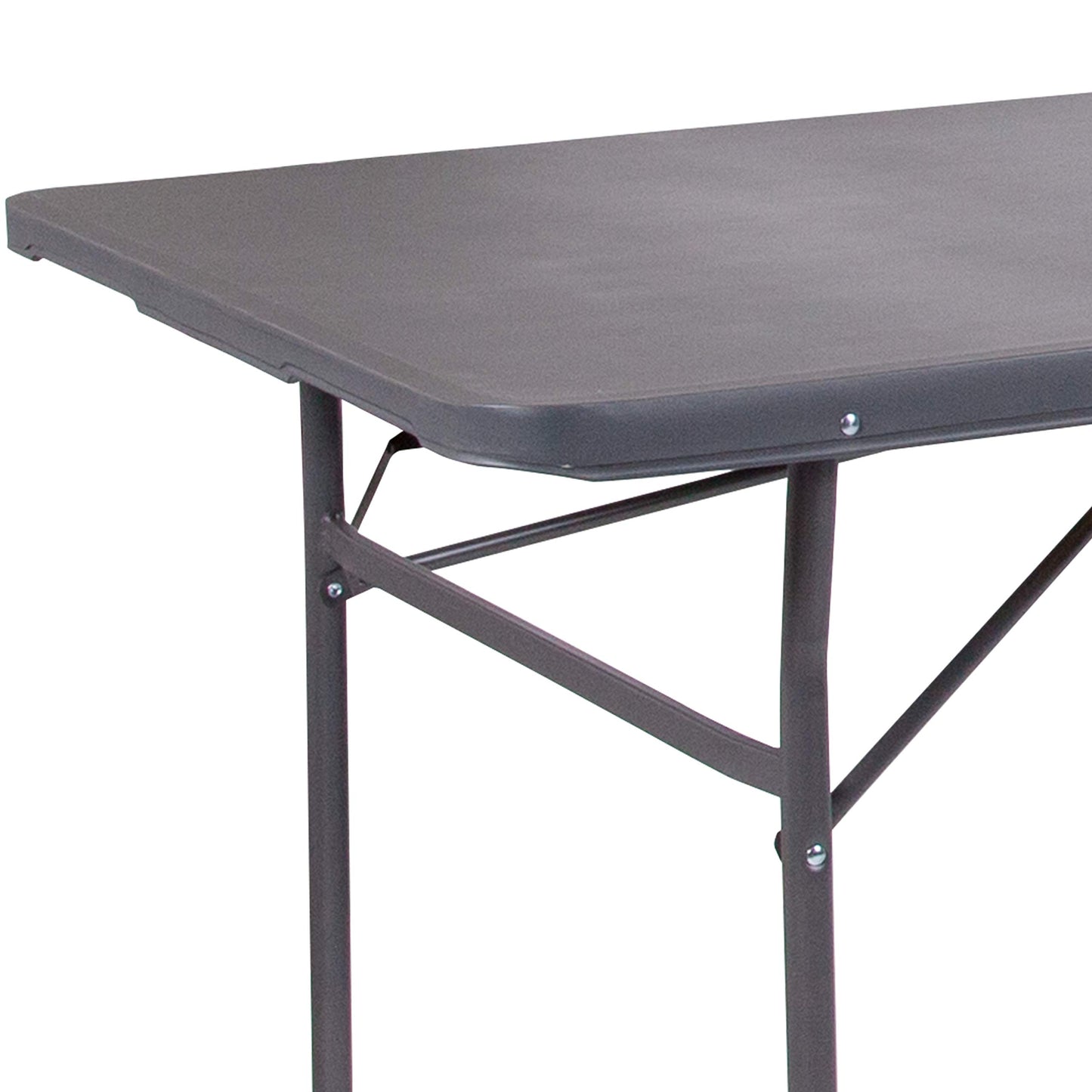 Flash Furniture 6' Rectangular Plastic Folding Event Table with Carrying Handle, Bi-Fold Portable Banquet Table for Indoor/Outdoor Events, Dark Gray