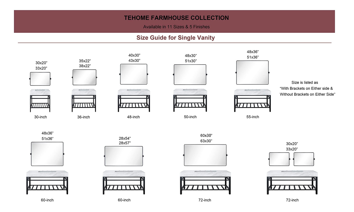 TEHOME Horizontal Pivot Bathroom Mirror Tilting Brushed Nickel Metal Framed Pivot Rectangle Rounded Rectangluar Vanity Mirrors for Wall, Overall 38.91 x 23 inches (Mirrror 35 x 23 inches)