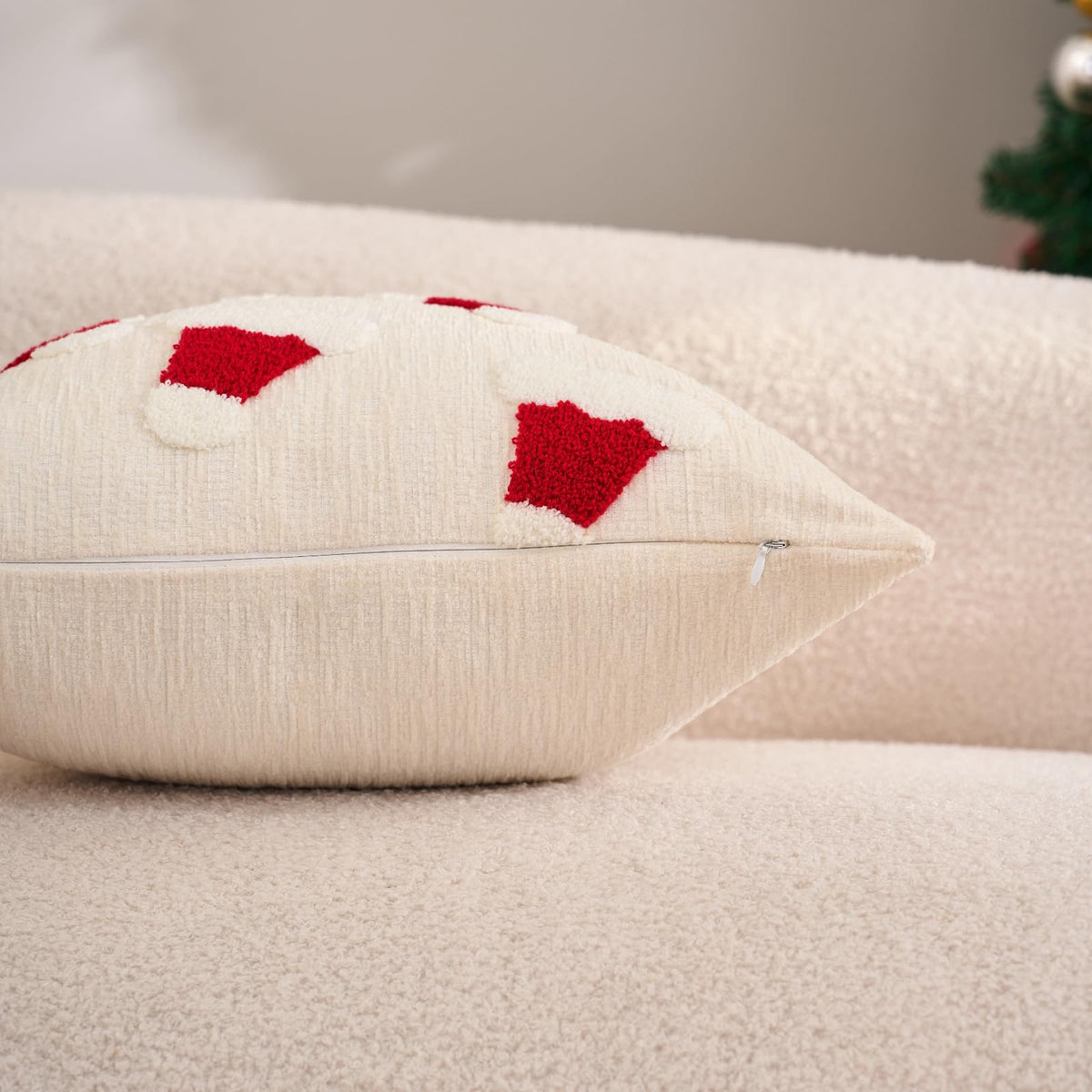 Avigers Throw Pillow Covers, Red White Gold Velvet Cover, 18 x 18 Inch