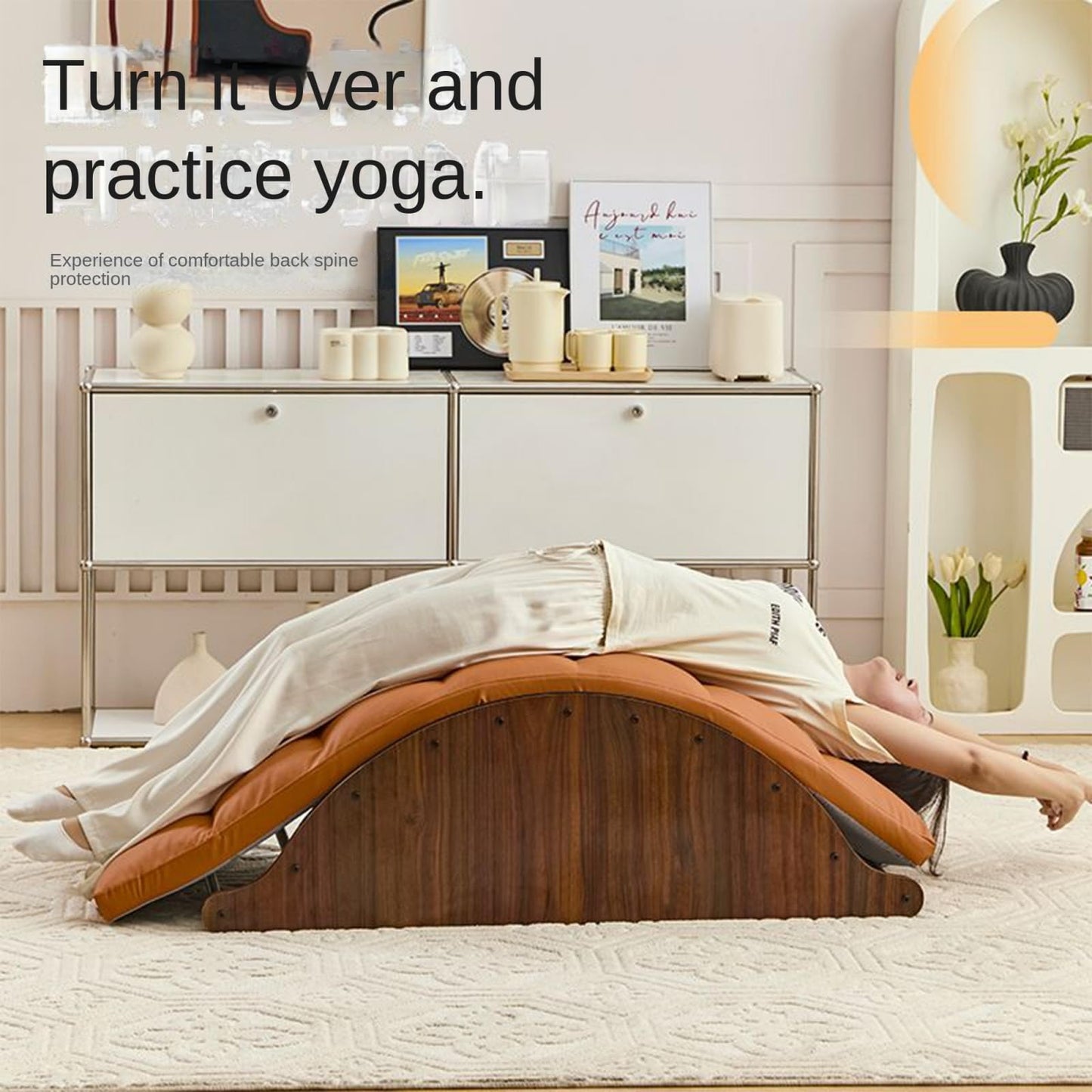 Curved Rocking Lounge Chair for Living Room, Multifunctional Lazy Lounge Chair, Human Dog Nest Napping Chair, Dormitory Balcony Sofa Chair (Orange)