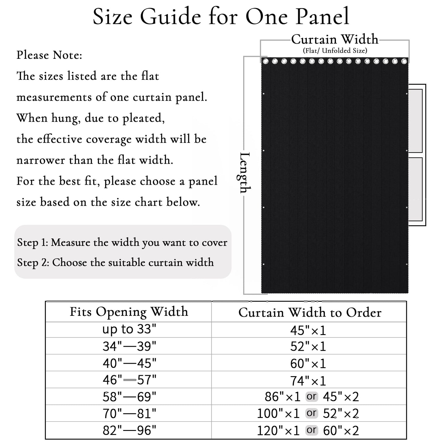 HMYI Blackout Faux Linen Pinch Pleat Curtain - Heavyweight, Light Reducing, Privacy Assured for Bedroom/Theater/Office, 1 Panel, W52 x L96, Black