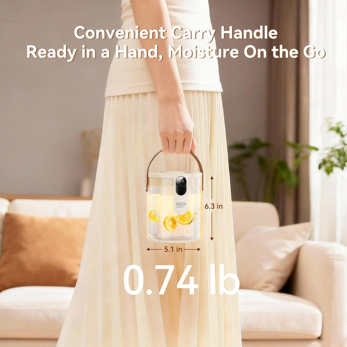DIGIX Small Portable Humidifiers for Bedroom, 1.4L Top Fill Cool Mist Humidifier for Home Office Travel, 3 Mist Modes, Auto Shut Off, Night Light, Easy to Clean Quiet Humidifier for Baby Plant (Beige)