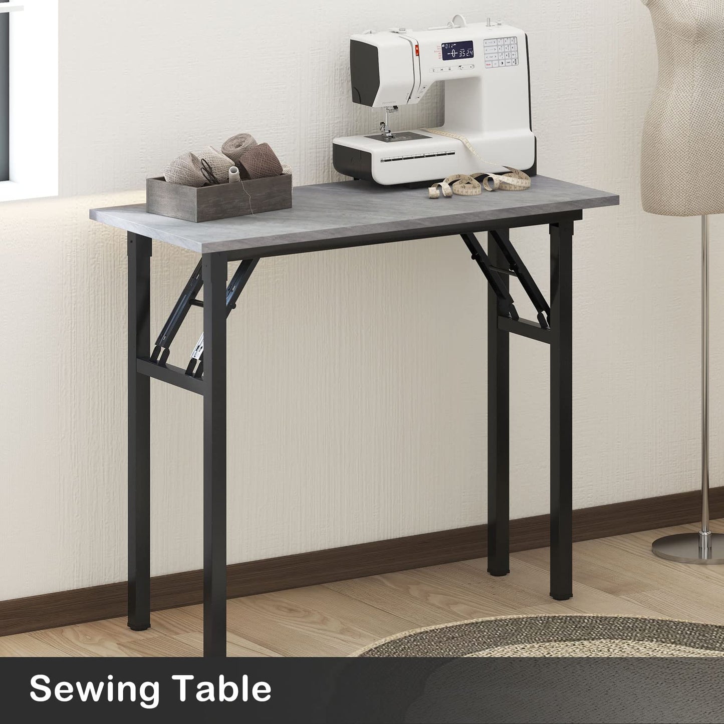 Need Small Desk, 31.5 x 15.7 Inches No Assembly Foldable Writing Table,Sturdy and Heavy Duty Folding Computer Desks for Small Space/Home Office/Dormitory AC5LB(80 * 40)