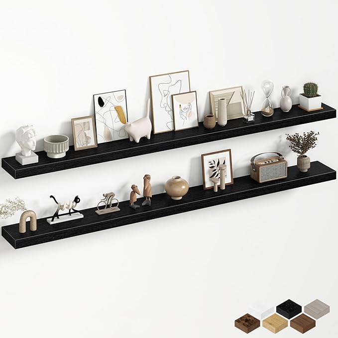 Fun Memories 67 Inch Fireplace Mantel Shelf, Deep Floating Shelves