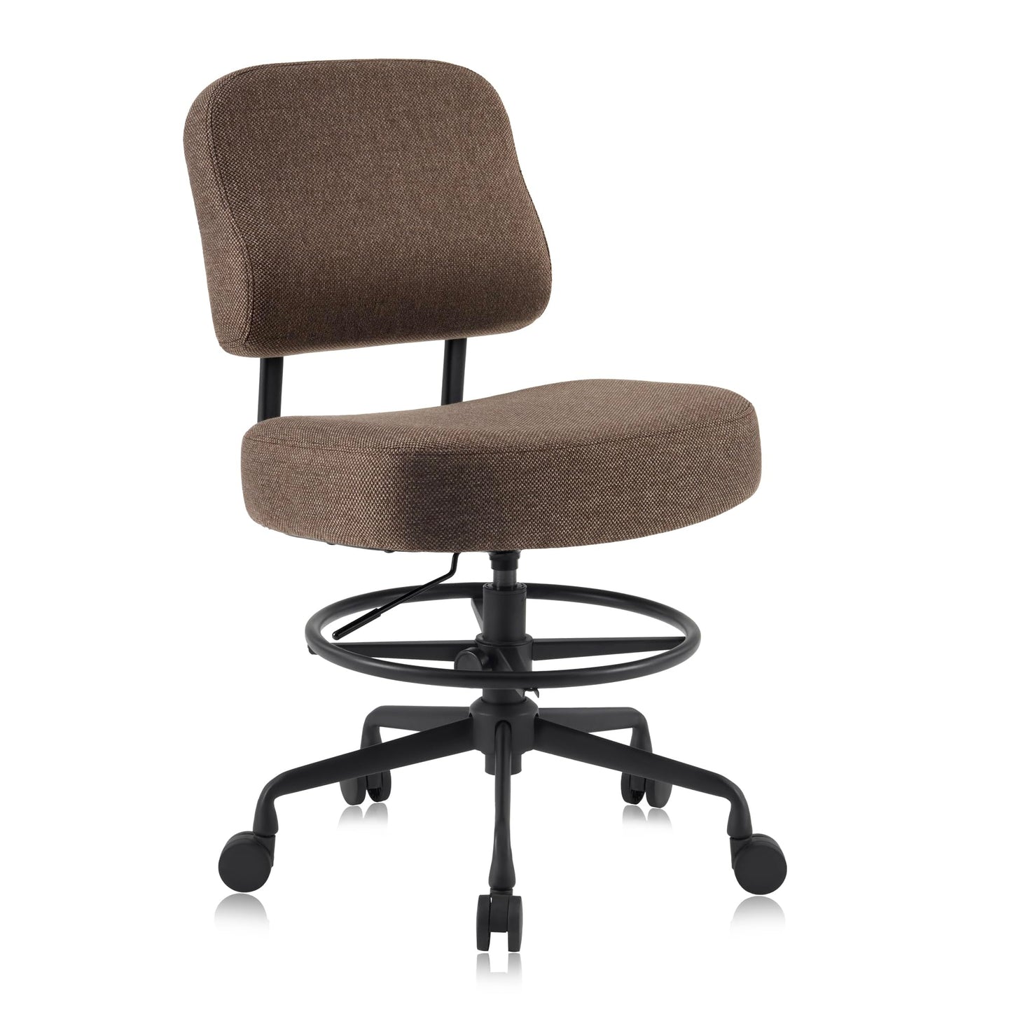DR.LOMILOMI Pneumatic Swivel Rolling Saddle Stool 504 Kalea with Adjustable Foot Ring for Clinic SPA Tattoo and Home (Mocha, Backrest Add-on)