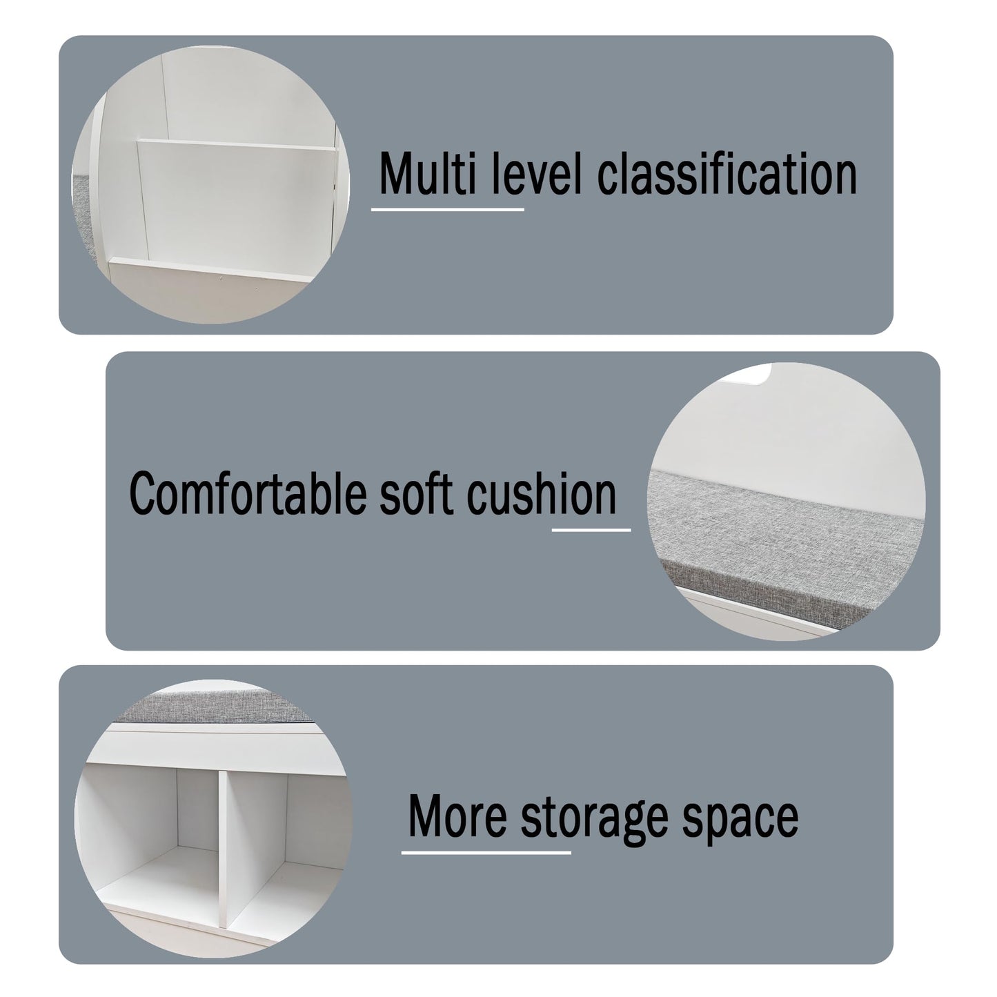 TaoHFE Reading Nook for Kids with 4 Storage Cubes and Cushion, Kid Bench with Kids Bookshelf and Toy Storage, Multifunctional Kids Reading Nook for Living Room, Kid Room, Nursery, White