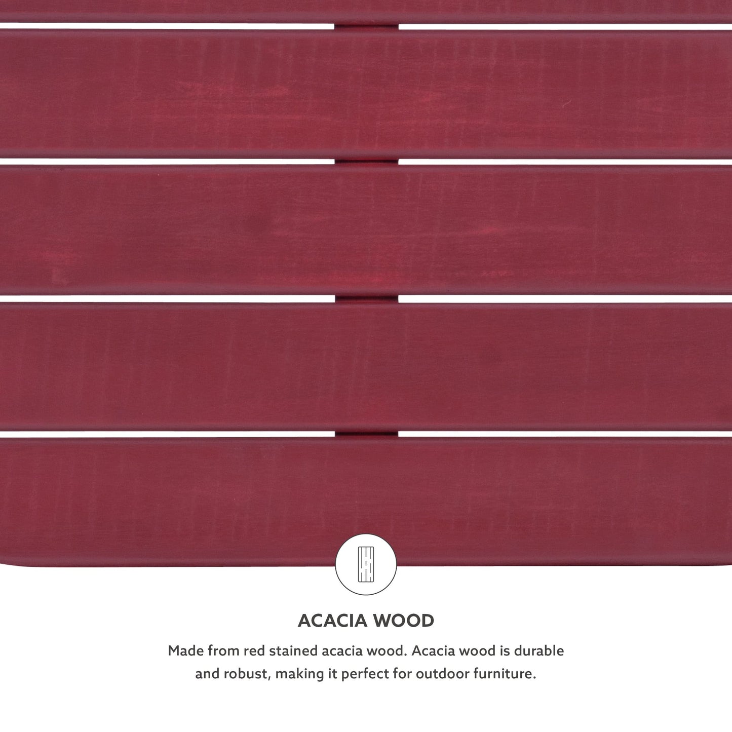 Linon Jayde Adirondack Coffee Table, Red, 21.06D x 38.39W x 3.94H in