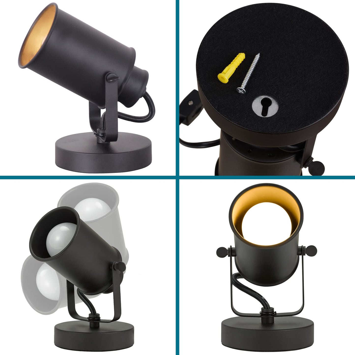 Catalina Lighting Modern Multipurpose Spotlight Desk or Wall Mount Accent Lamp, 6", Dark Bronze, Pack of 1