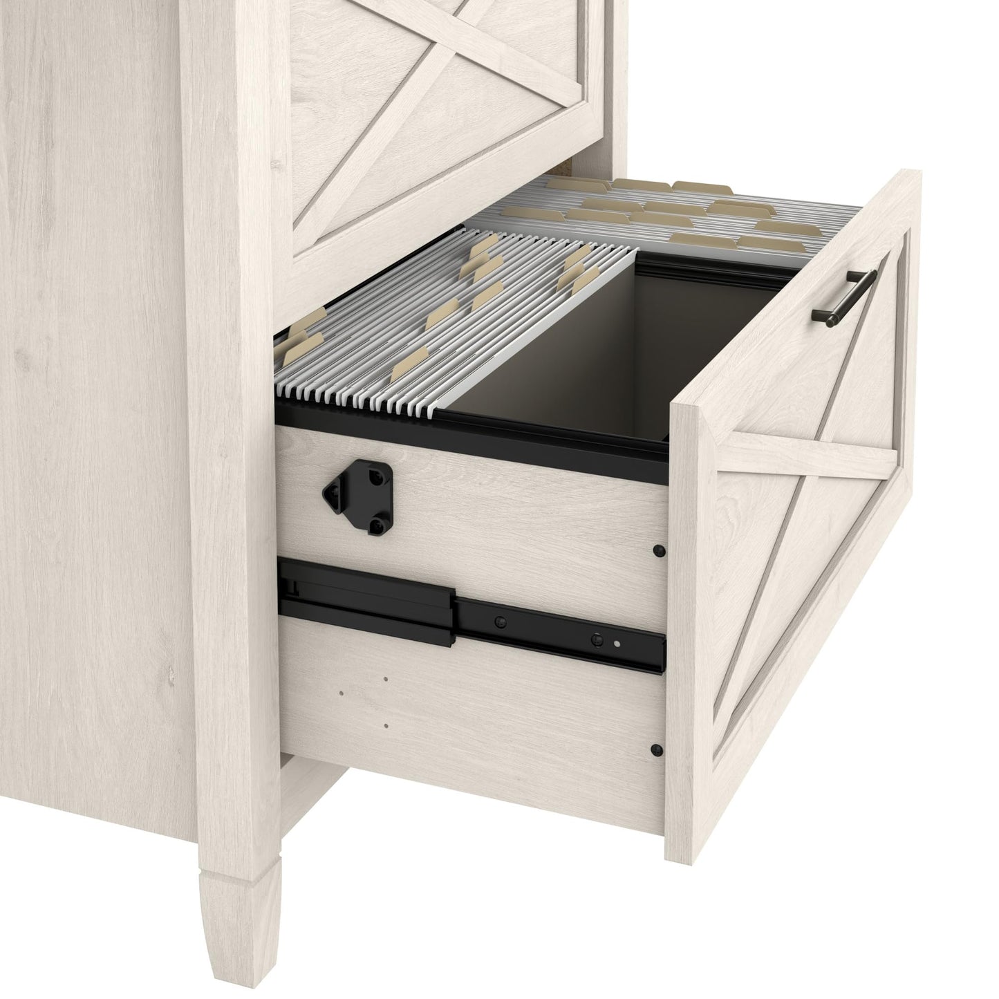 Bush Home Key West 2 Drawer Lateral File Cabinet in Linen White Oak, Document Storage for Home Office, Accent Chest with Drawers