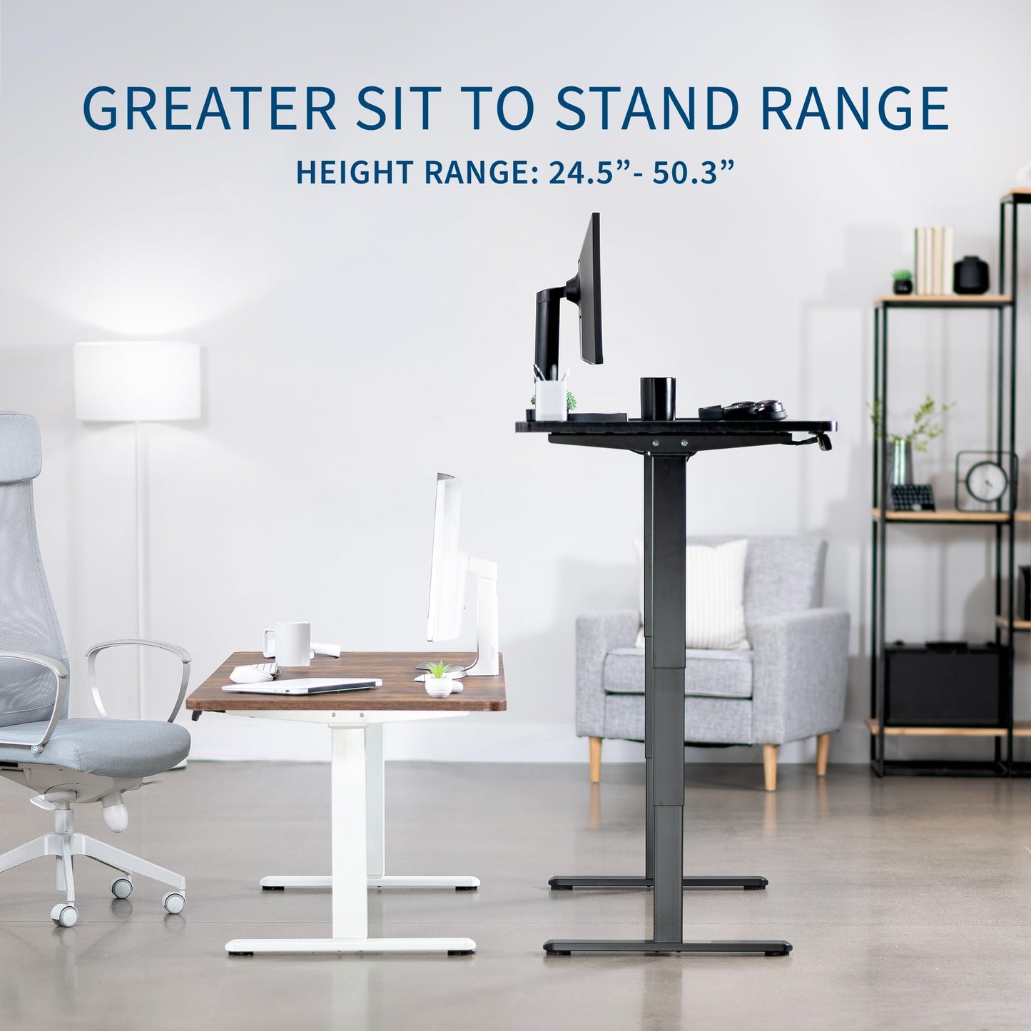 VIVO Electric 71 x 30 in Dual Motor Sit Stand Desk, Memory Height Adjustment, 2B Series, Black Top White Frame, DESK-KIT-2W7B