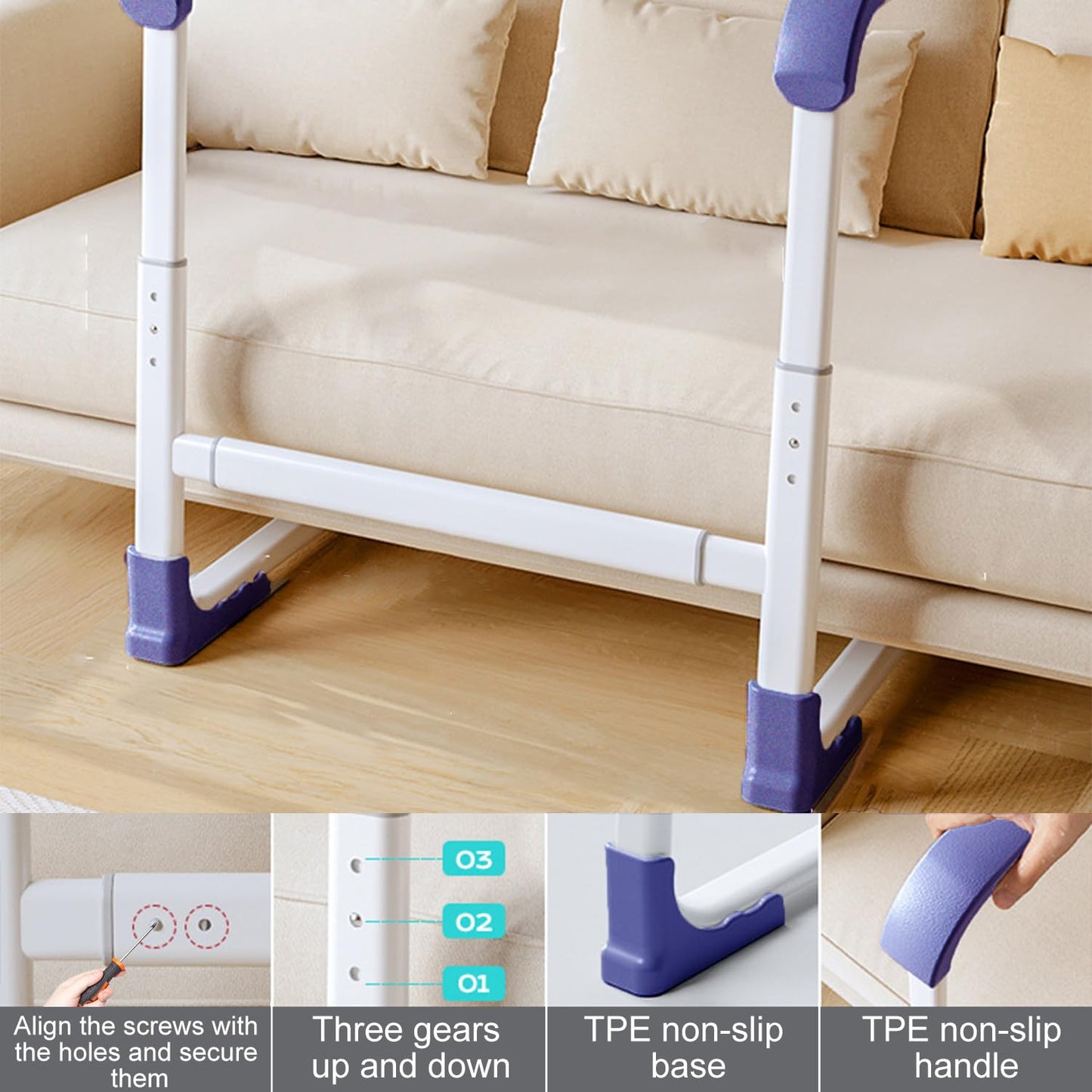 Glnnk Couch Stand Assist Aid for Elderly: Chair Lift Standing Assis Devices for Seniors Sit to Stand - Height & Width Adjustable Mobility Daily Living Aid Couch Cane Stand Up Assist
