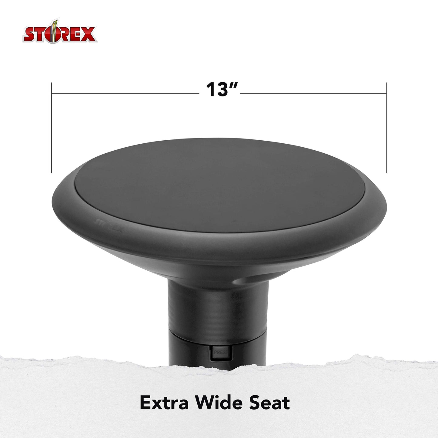 Storex Wiggle Stool – Active Flexible Seating for Classroom and Home Study, Adjustable 12-18 Inch Height, Black (00300U01C)