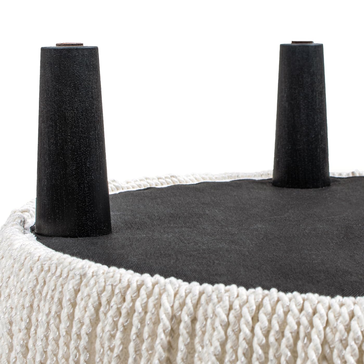 Jennifer Taylor Home Yolanda 24" Round Upholstered Accent Ottoman in Almond White Chenille