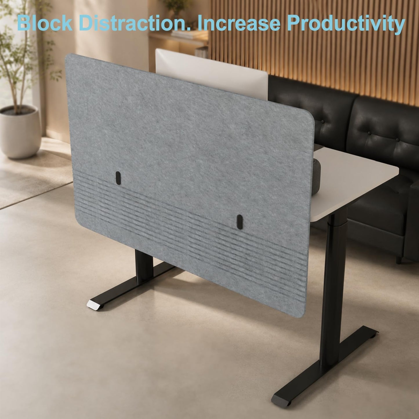 ERGO COLLECT Desk Privacy Panel with Wire Management, 47.2 x 22.5 inch Sound Absorbing Felt Cubicle Desk Divider with Hidden Cord Organizer, Clamp or Screw Mount, Acoustic Partition for Office & Home