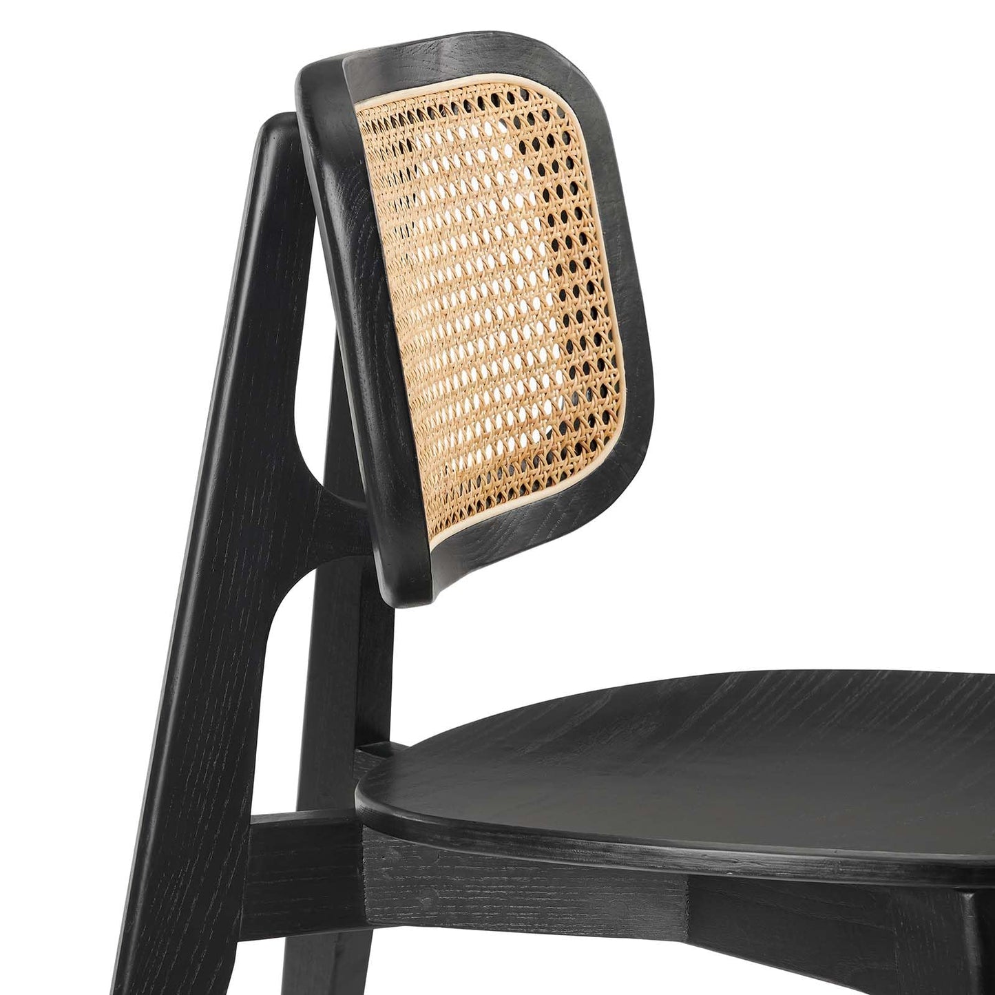 Modway EEI-6077-BLK Habitat Wood Dining Side Chair Set of 2, Black