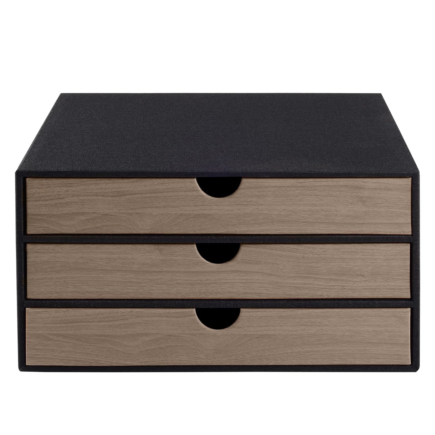 XNONE PU Leather Desk Organizer with 3 Drawers,Executive Office Supplies Desktop Filing A4 File Cabinet/Holder for Jewelry/Bill/Paper/Documents/Makeup Home Decor Stationery Storage Box,Black
