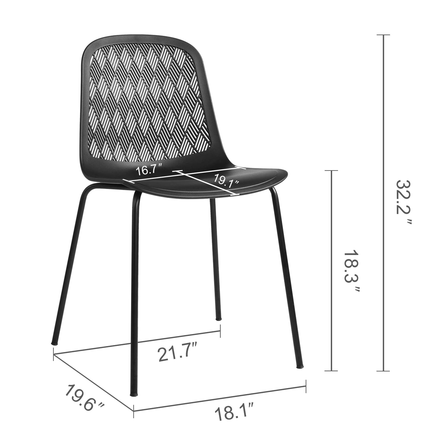 KM Legend Modern Chairs with Metal Legs for Living, Bedroom, Kitchen, Dining, Lounge Waiting Room, Restaurants, Cafes, Set of 4