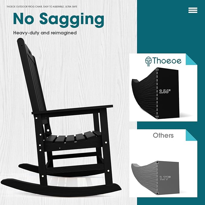 THOEOE Oversized Rocking Chair Set of 2, Outdoor Rocking Chair