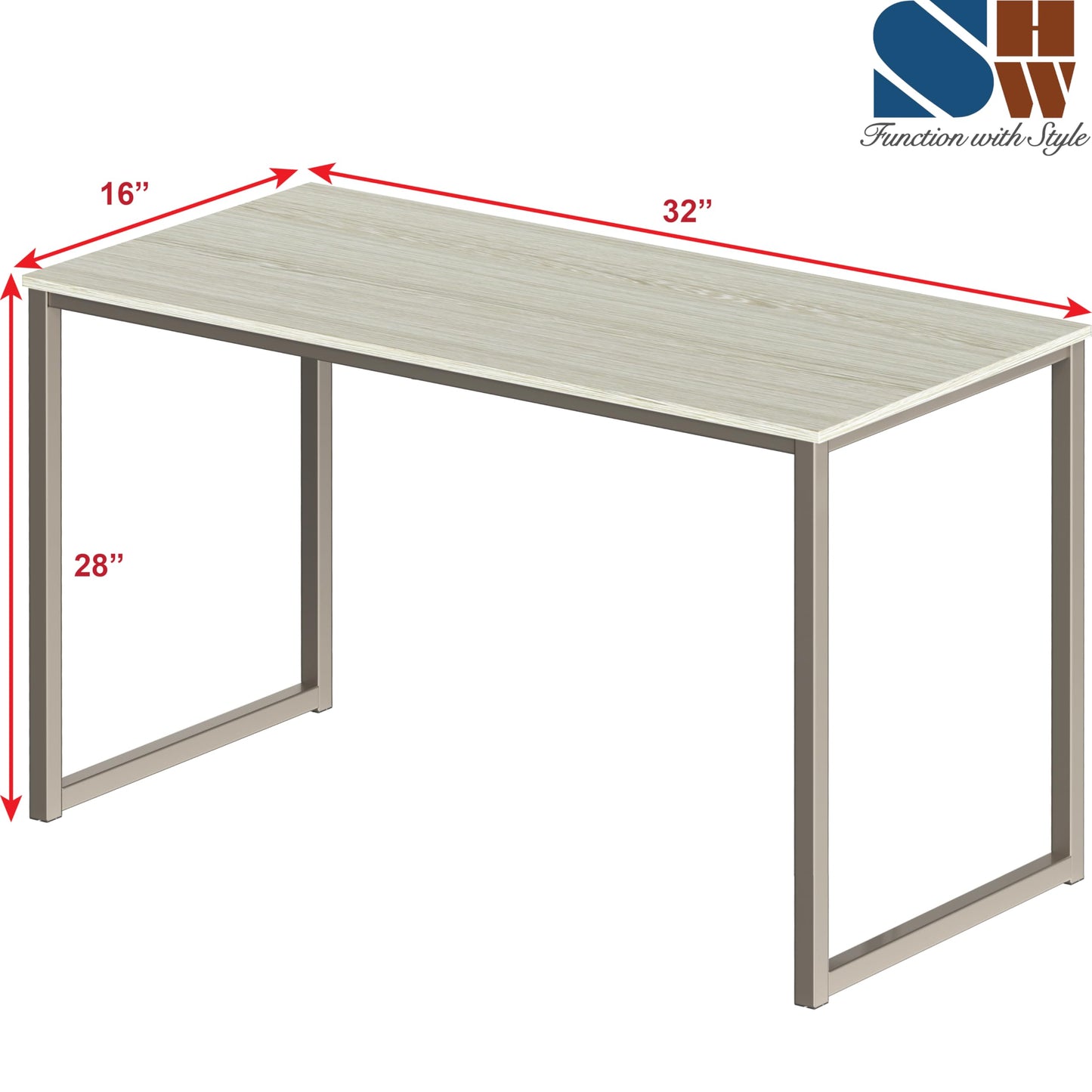 SHW Mission 32-Inch Home Office Computer Desk, Maple