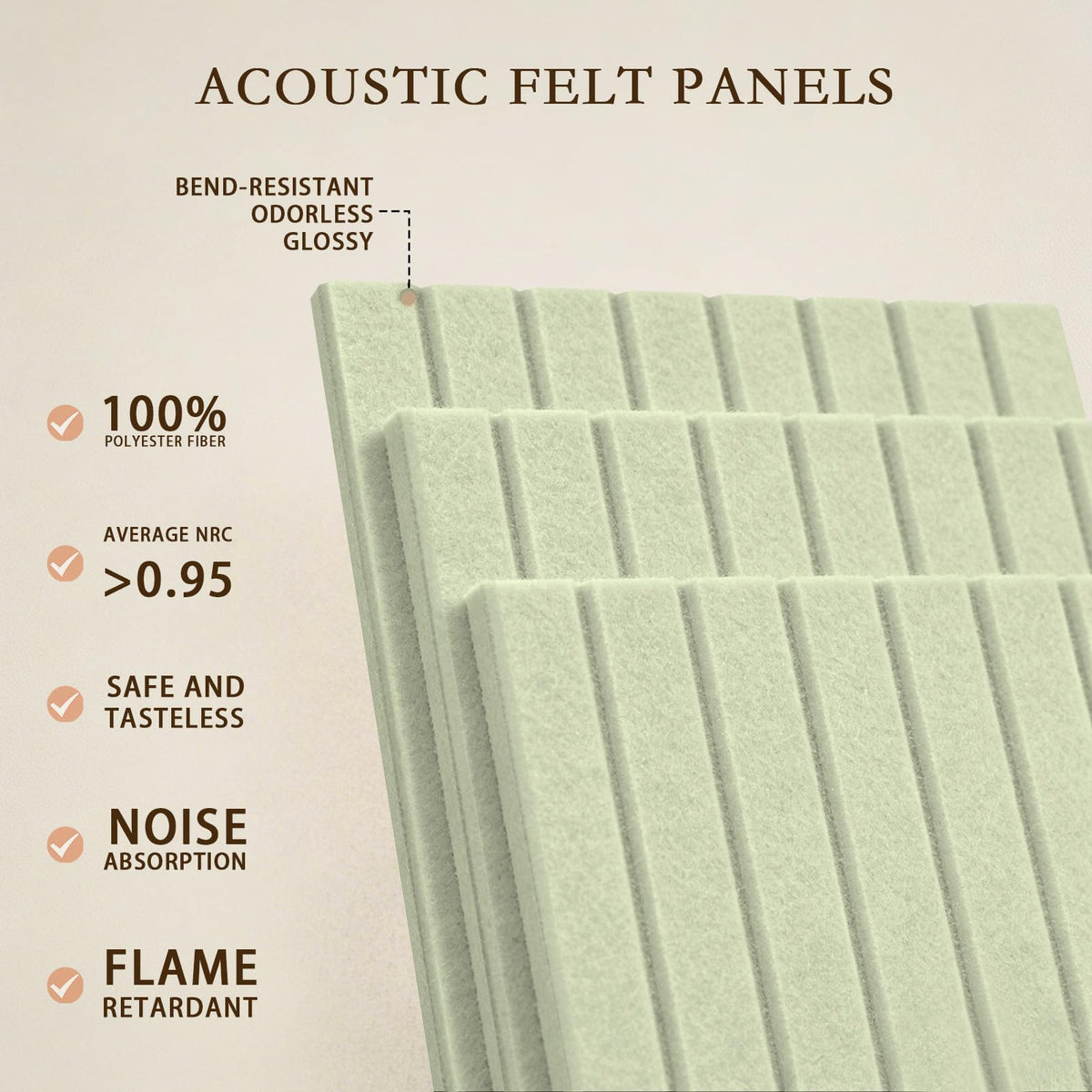 JBER Large Felt Bulletin Board 36" x 24" - 6 Pack Felt Wall Tiles, Cork Board Alternative to Use in Office & Home Decor, Classroom Decor, Vision Board to Display Your Photos(Grass Green)