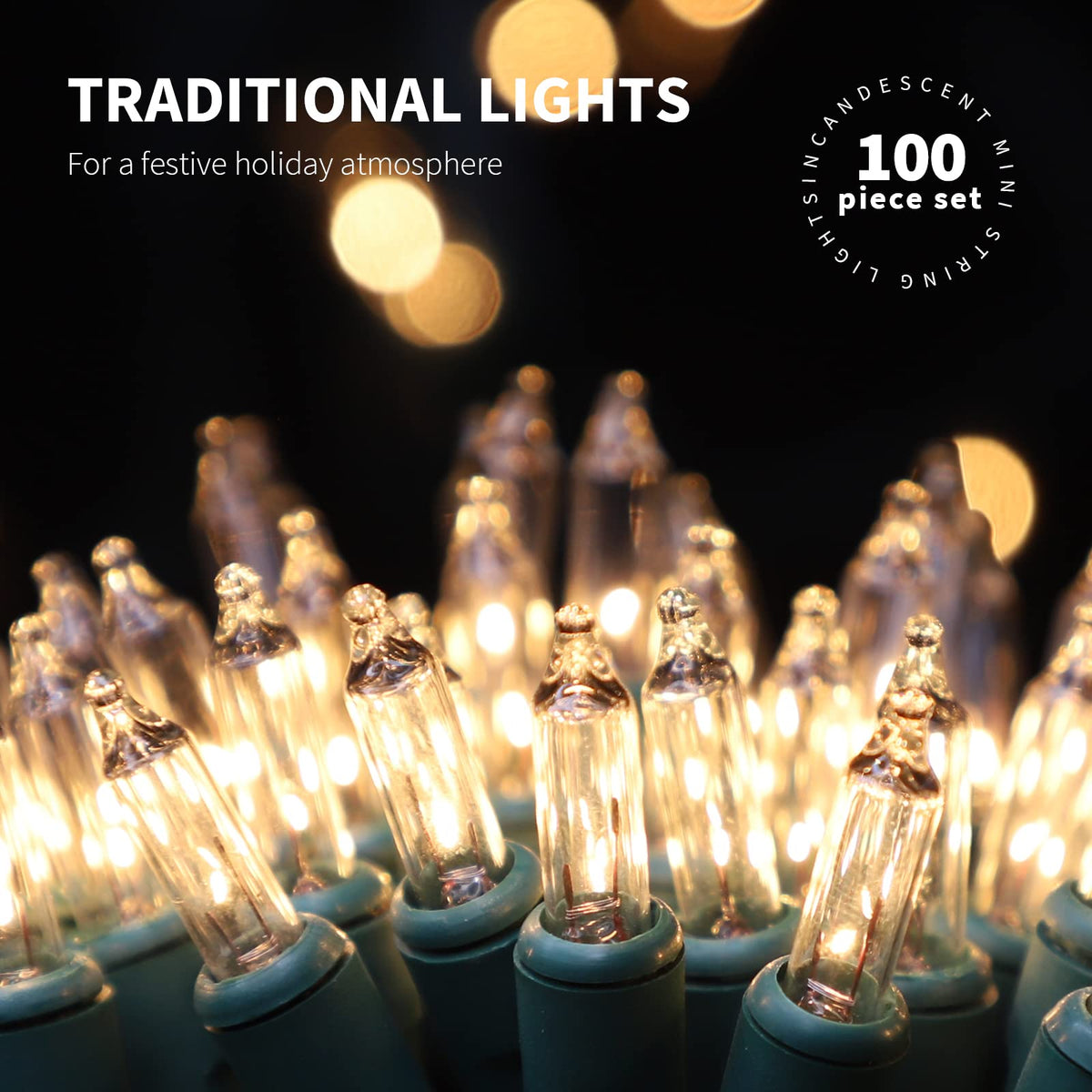 JUSTPRO 100LIGHTS WARM WHITE Extra-Bright With End Connectors Christmas Decorative Lights 5.98m UL Certified Mini String Light Set Waterproof for Home Garden Holiday Christmas Tree Party Patio Wedding