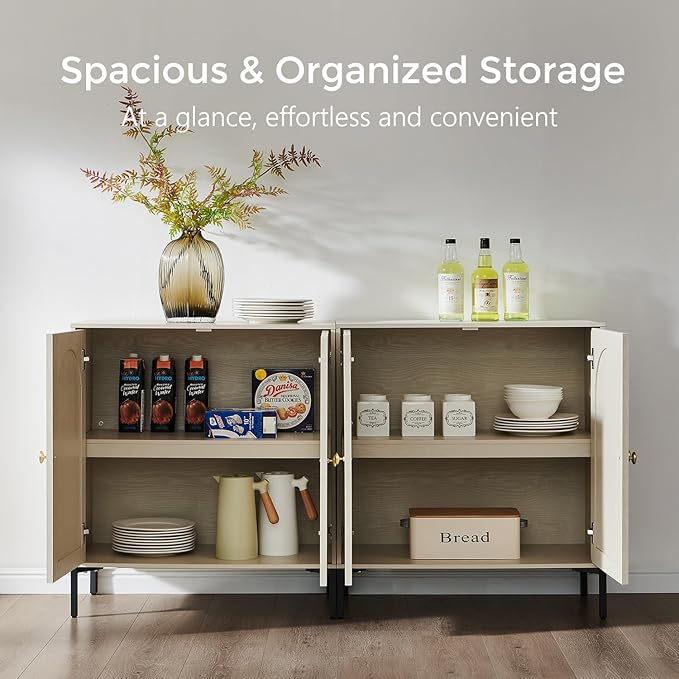 IFBUY Modern Sideboard Buffet Cabinet, Wooden Modular Coffee Bar Cabinets
